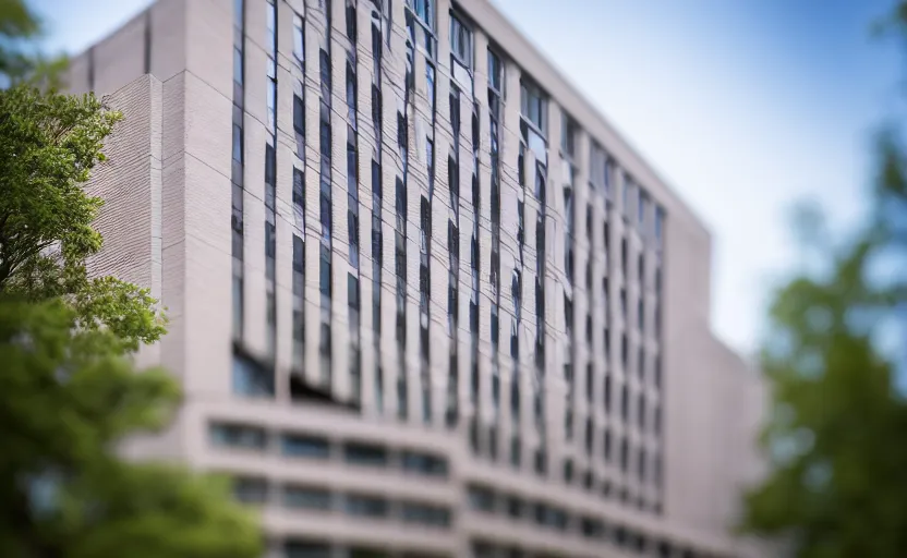 Prompt: photograph of the AEP building, one point perspective, 1-point perspective, tilt shift, sigma 85mm f/1.4, 4k, depth of field, high resolution, 4k, 8k, hd, full color