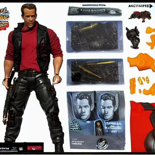 Prompt: ryan reynolds action figure