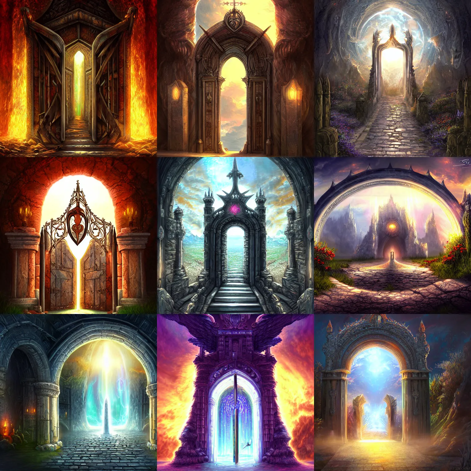 Prompt: The gate to the eternal kingdom of light, fantasy, digital art, HD, detailed.