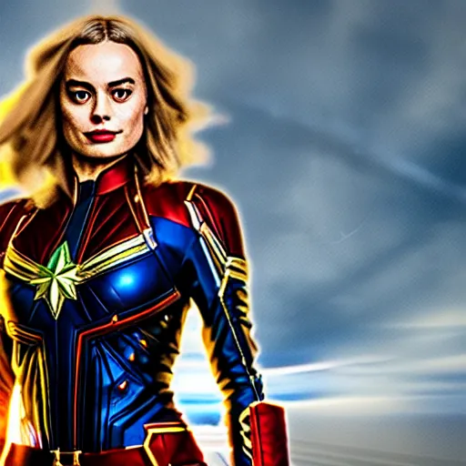 Prompt: margot robbie as captain marvel