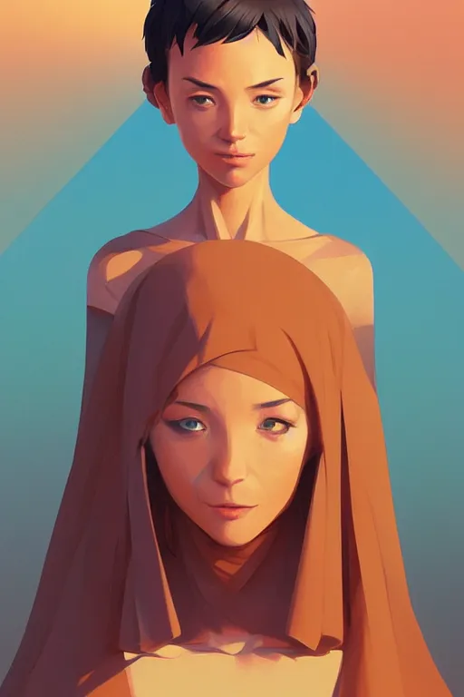 Image similar to single hermit in the desert, smooth face, centered median photoshop filter cutout vector behance hd by artgerm, jesper ejsing, by rhads, makoto shinkai and lois van baarle, ilya kuvshinov, rossdraws, illustration, art by ilya kuvshinov and gustav klimt