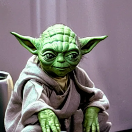 Prompt: yoda on the toilet