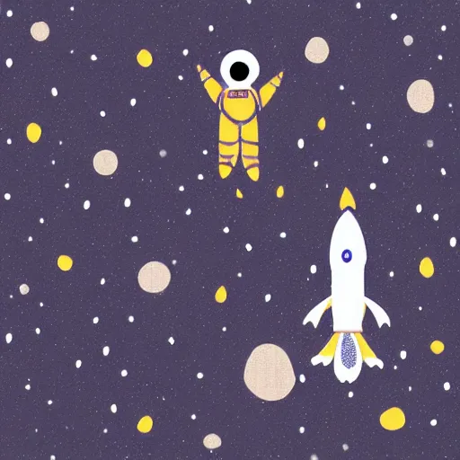 Image similar to A strange unfamiliar universe with a single small astronaut. Digital illustration.
