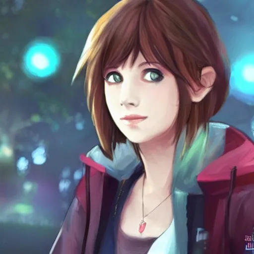 Prompt: Max Caulfield posing as a League of Legends champion