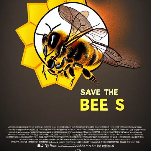 Image similar to save the bees poster, artstation