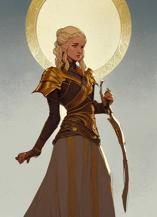 Image similar to concept art of a beautiful gold haired female healer. game of thrones character design by laurie greasley and sherree valentine daines concept art, matte, sharp focus, illustration, hearthstone, art by artgerm and greg rutkowski and alphonse mucha