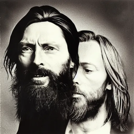 Prompt: Thom Yorke and Rasputin singing