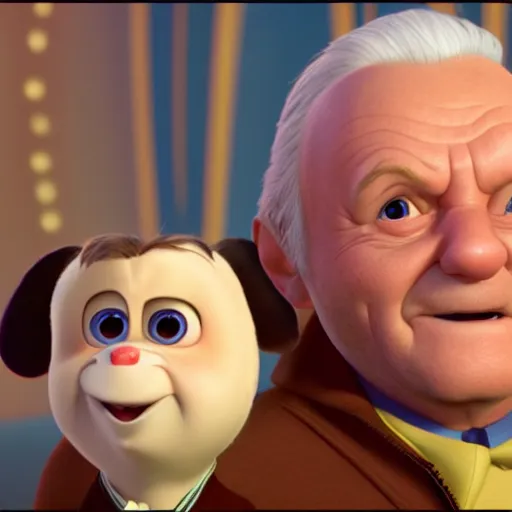 Image similar to anthony hopkins as a pixar disney character from up ( 2 0 0 9 ), unreal engine, octane render, 3 d render, photorealistic