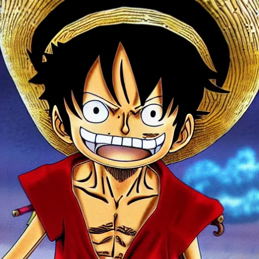 Prompt: monkey d. luffy by kentaro miura