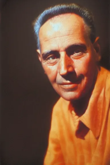 Image similar to portrait of frank malina, photograph, kodachrome