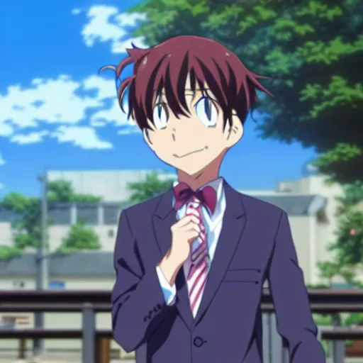 Image similar to tobey maquire jr as anime character, kyoto animation, magical