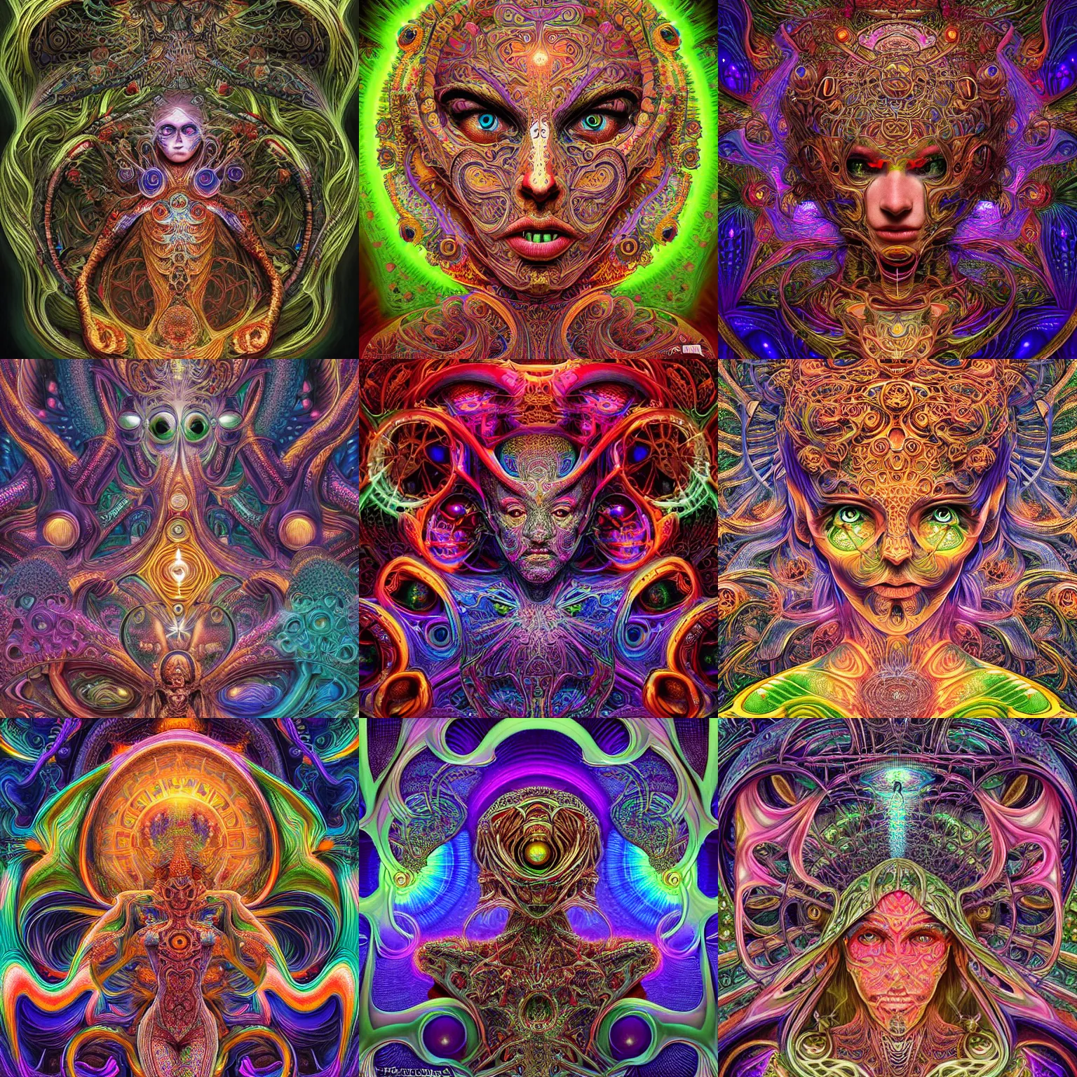 Prompt: a intricate ornate psychedelic image of a machine elf, digital art by felix kelly, alex grey, dan mumford, artgerm, biolumenescence, psychedelic art, psychedelic, fractalism, fractals, sacred geometry, artstation, detailed, art, hyper realism, hyper detailed, cgsociety, ue 5, hd, 3 d