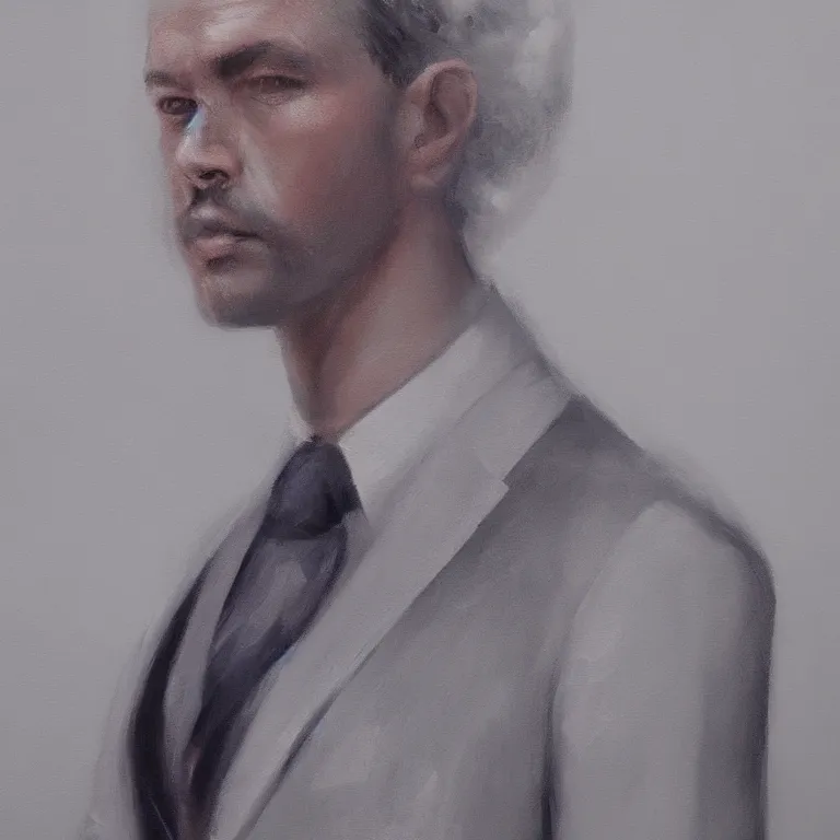 Prompt: portrait of cloud man in a suit, detailed painting, hd, hq, high resolution, high detail, 4 k, 8 k