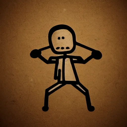 Image similar to frustrated stick figure with an axe