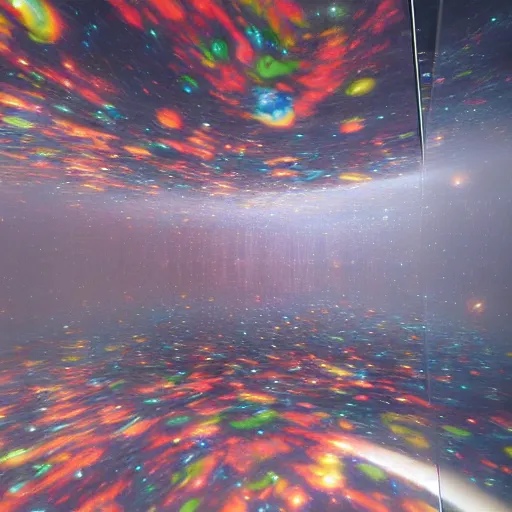 Prompt: colorful Liminal space in outer space by Mat Collishaw