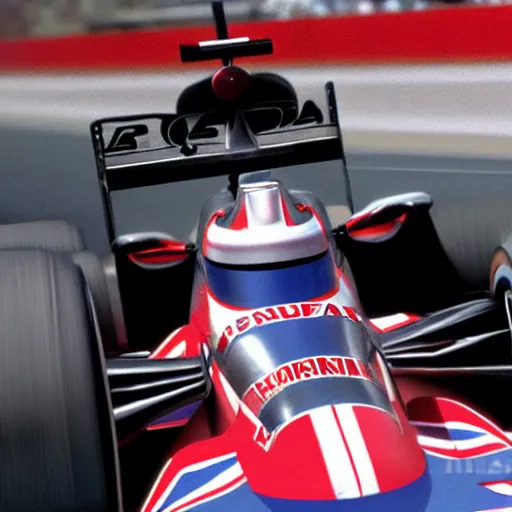 Image similar to queen elizabeth driving a formula 1 car, photorealistic, highly detailed, 8 k