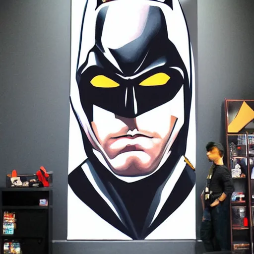 Prompt: a gigantic portrait of futuristic batman