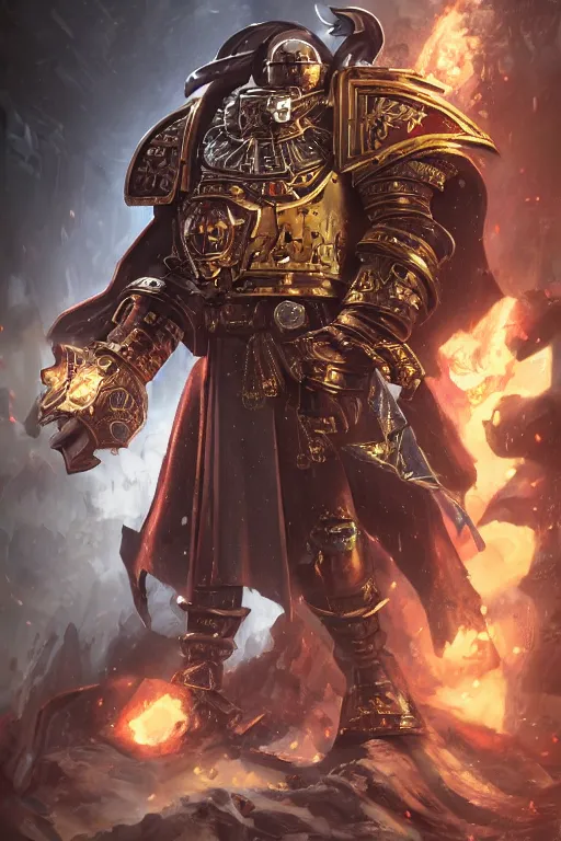 Image similar to armor portrait heros warhammer 4 0 k horus heresy fanart - the primarchs emperor by johannes helgeson animated with vfx concept artist & illustrator global illumination ray tracing hdr fanart arstation zbrush central hardmesh 8 k octane renderer comics stylized