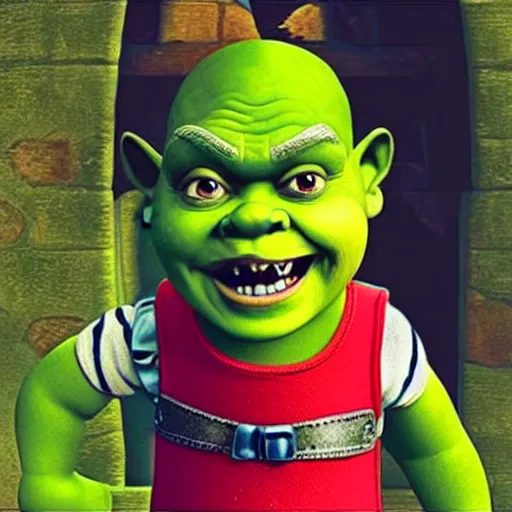 Image similar to “Shrek as Chucky”