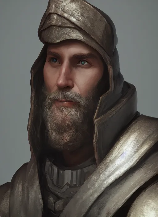 Image similar to A comic book style portrait painting of an human male cleric, unreal 5, DAZ, octane render, hypercomplex, hyperrealistic, ambient light, dynamic lighting, nvidia, vray