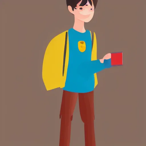 Image similar to a university student, vector art