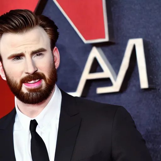 Prompt: chris evans inside of a cantaloupe, getty images red carpet