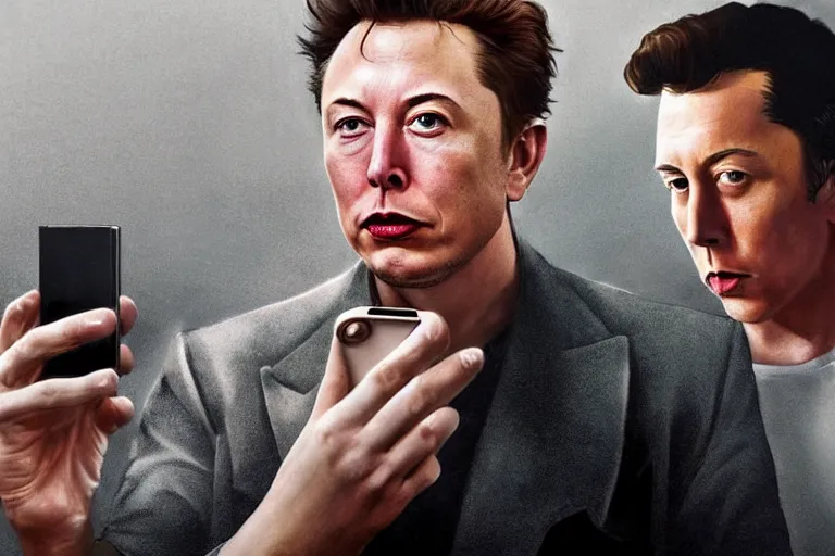 Prompt: hyperrealism aesthetic ridley scott and denis villeneuve style close - up photography of a detailed hyperrealism elon musk, siting on a detailed hyperrealism toilet and scrolling his detailed smartphone in hyperrealism scene from detailed art house movie in style of alejandro jodorowsky and wes anderson