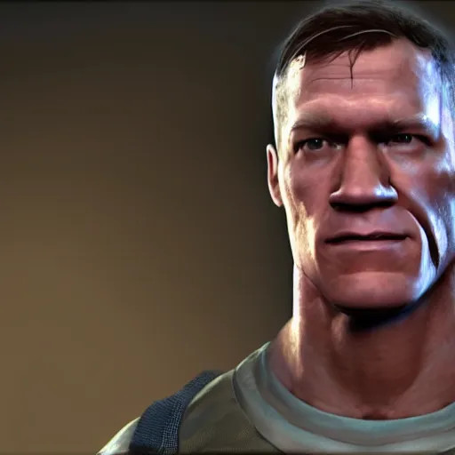 Image similar to John Cena as a refugee in Half-Life 2