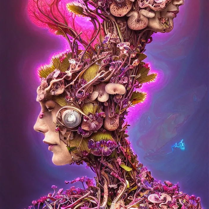 Prompt: extremely psychedelic organic cyborg made of orchid and cherry blossom tree and mushroom, LSD elk, diffuse lighting, fantasy, intricate, elegant, highly detailed, lifelike, photorealistic, digital painting, artstation, illustration, concept art, smooth, sharp focus, art by John Collier and Albert Aublet and Krenz Cushart and Artem Demura and Alphonse Mucha