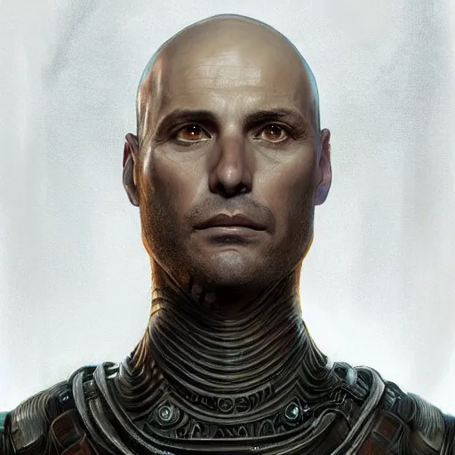 Image similar to naftali bennett as duke leto, dune, portrait, intricate, elegant, highly detailed, digital painting, artstation, concept art, wallpaper, smooth, sharp focus, illustration, art by h. r. giger and artgerm and greg rutkowski and alphonse mucha