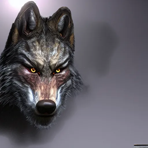 Prompt: hyper realistic werewolf hidden in the dark. higly detailed. deep dark cabin in the woods. unreal engine 5