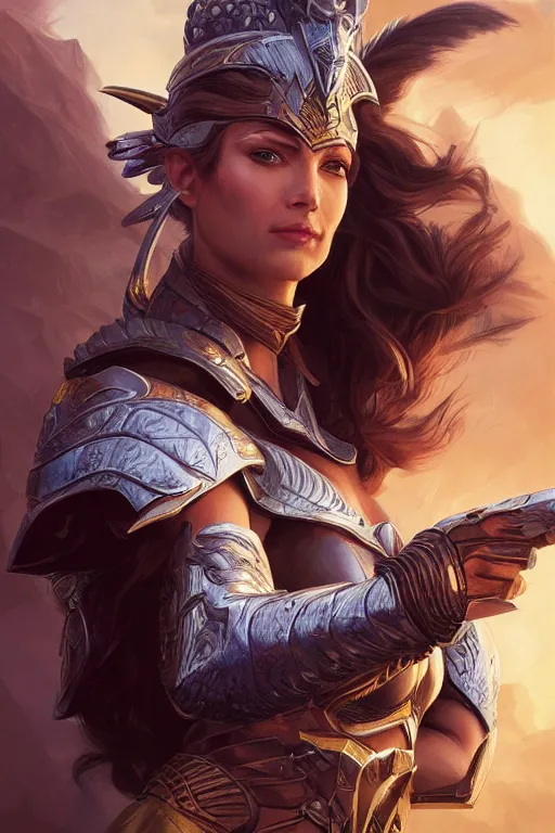 Image similar to amazon valkyrie athena, d & d, fantasy, portrait, highly detailed, headshot, digital painting, trending on artstation, concept art, sharp focus, illustration, art by artgerm and greg rutkowski and magali villeneuve