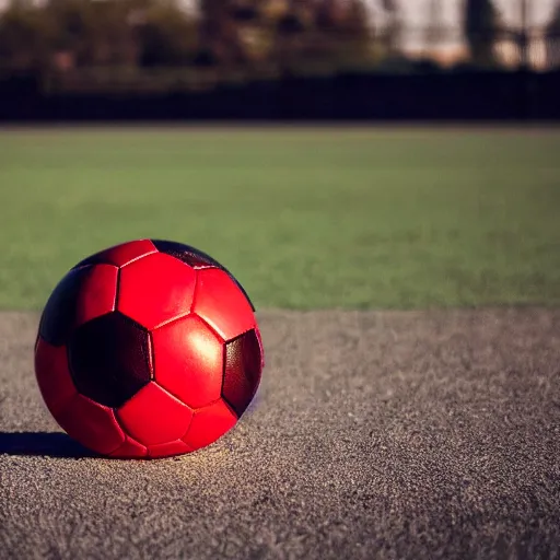 Prompt: a soccer ball wearing a red cap and sunglasses