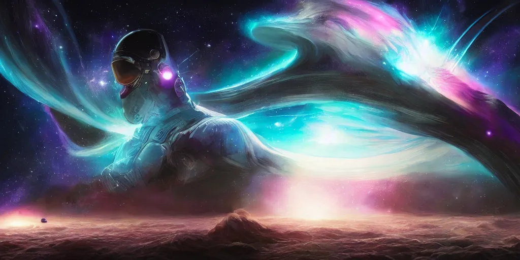 Image similar to galactic diffusion forming an entire universe with its thoughts, concept art, digital illustration, trending on artstation, deviantart, artgerm, epic composition, masterpiece, highly detailed, advanced technique, ambient lighting, wlop, ross draws