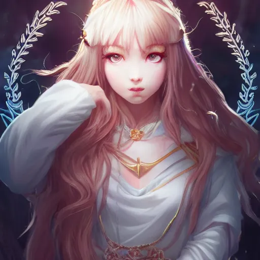 Prompt: happy elden bunny!!!!!! priestess in the temple, mmmmim, fancy silver runes, intricate braided hair, plump body, manga panel by kosuke kurose, soft lighting, highly detailed face, cozy atmosphere, sharp focus, artstation, secret of mana, sophie anderson, arnold armitage, loish