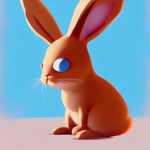 Image similar to goro fujita illustration of a cute bunny, art by goro fujita, cartoon animals, plain drawing, concept art, sharp focus, artstation