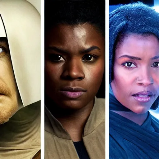 Image similar to star wars but all the cast are black