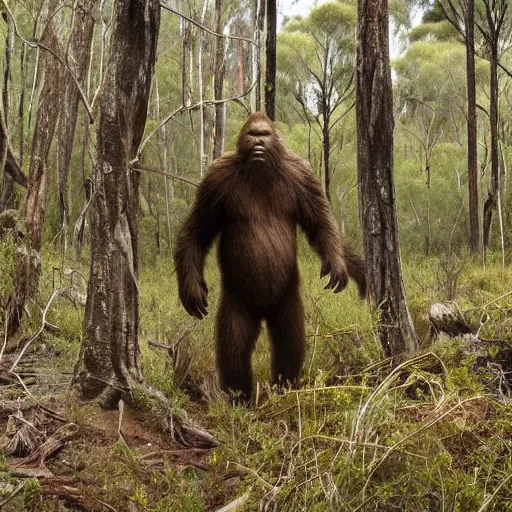 Image similar to National Geographic photo of Sasquatch in the Australian bush