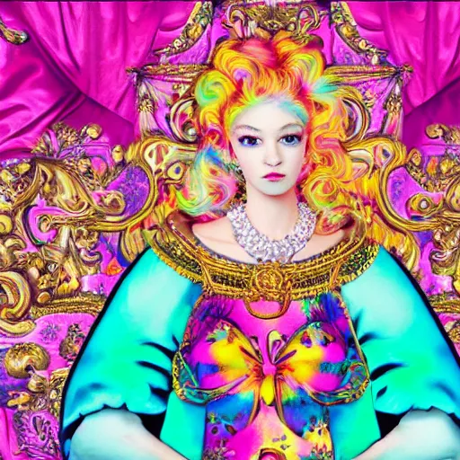 Prompt: Lisa Frank and Baroque collaboration