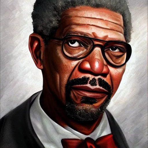 Prompt: A portrait of Gordon Freeman with Morgan freeman's face