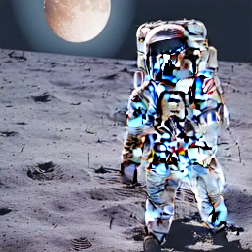 Image similar to concept art of the moon landing