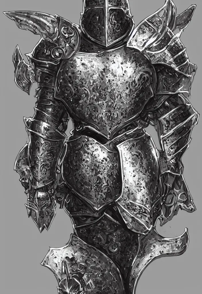 Prompt: armored holy knight, wings on the helm, fantasy, trending on artstation, digital art, intricate details on armor