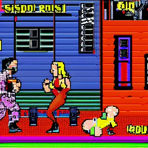 Prompt: SNES graphics playing Xbox 360 but it's a Sega Genesis making out with Britney Spears