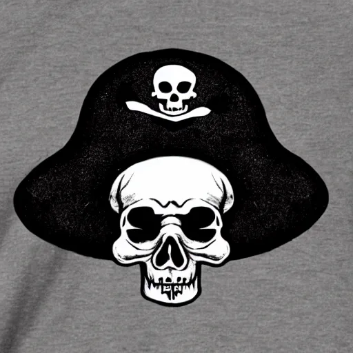 Prompt: skull with a pirate hat