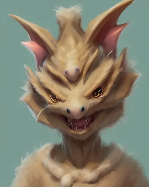 Image similar to character concept art of a cute baby male anthropomorphic beige dragon furry | | cute - fine - face, pretty face, key visual, realistic shaded perfect face, fine details by stanley artgerm lau, wlop, rossdraws, james jean, andrei riabovitchev, marc simonetti, and sakimichan, trending on artstation