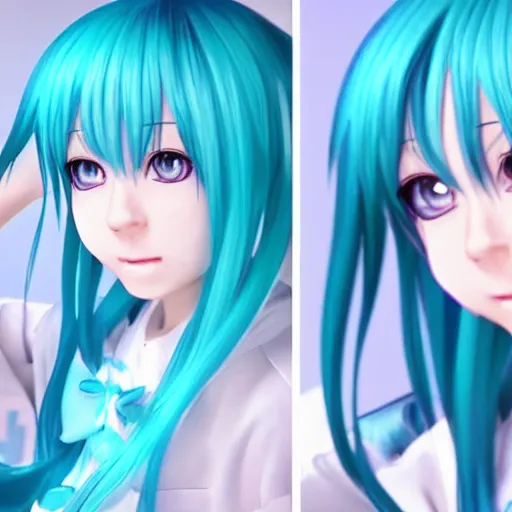 Image similar to realistic Hatsune Miku