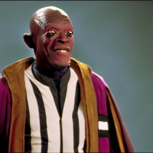 Image similar to beatlejuice as mace windu in star wars episode 3, 8k resolution, full HD, cinematic lighting, award winning, anatomically correct
