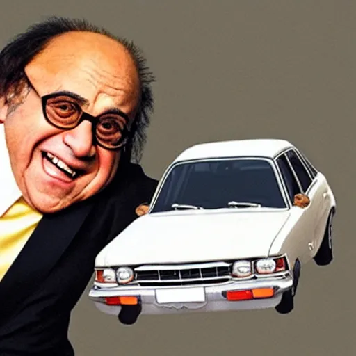 Prompt: danny devito in the style of a car