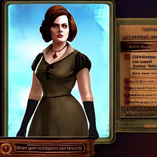 Image similar to an in-game screenshot of Adele as a character in Bioshock Infinite