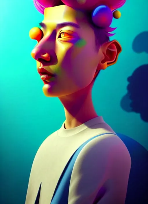 Image similar to colourful caricature - 3 d vfx art - of the sun, art style by james jean & hsiao - ron cheng, character concept art, unreal engine render, digital illustration, sharp, intricate detail, volumetric light, ray tracing, soft light, symmetric, pinterest, artstation, behance,